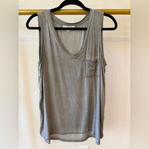 Jane & Delancey Greyish stone colored sleeveless layering tank top large